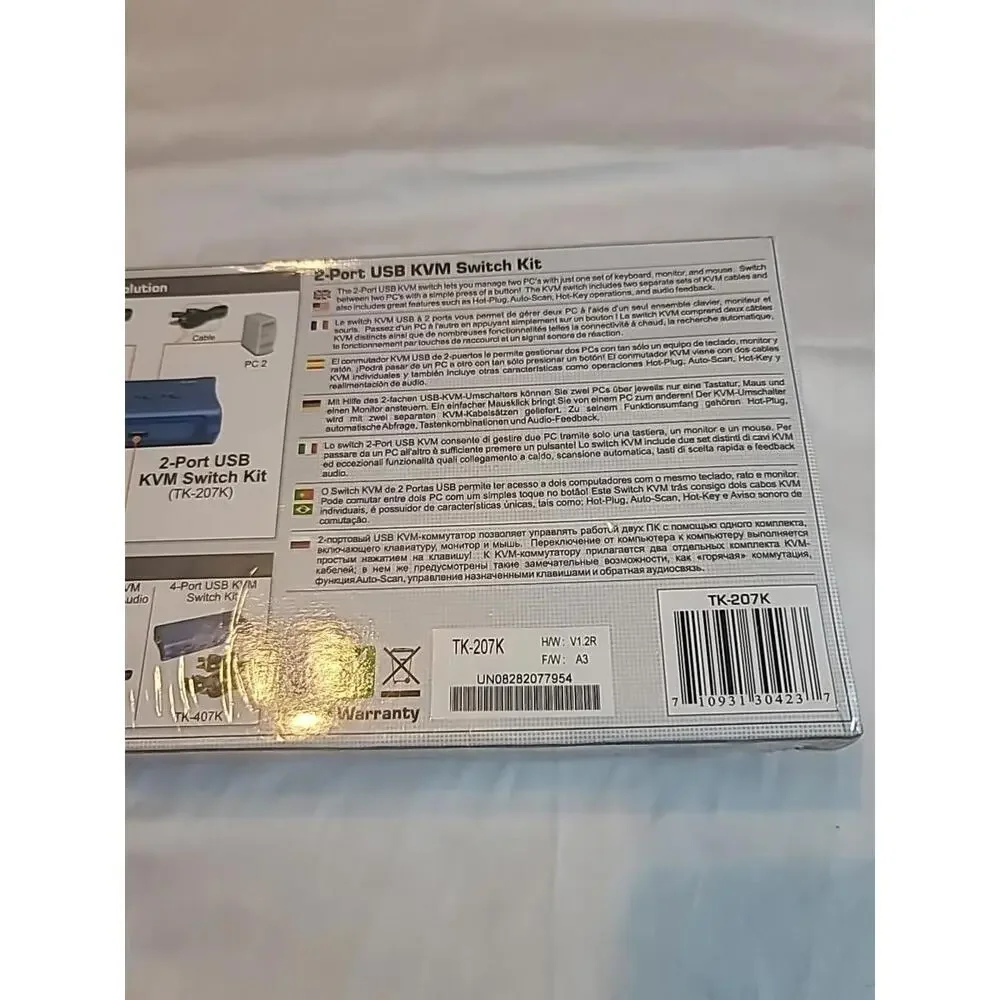 Trendnet TK-207K 2-port USB KVM Switch Kit *New & Sealed